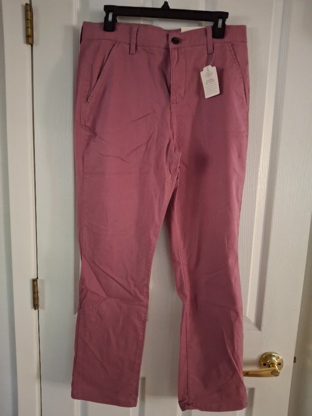 St John's Bay Girlfriend Chinos dusty mauve color